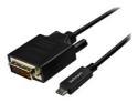 StarTech 10ft (3m) USB C to DVI Cable, 1080p (Single Link) USB Type-C (DP Alt Mode HBR2) to DVI-Digital Video Adapter Cable, Thunderbolt 3 Compatible, Laptop to DVI Monitor/Display