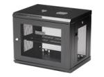 StarTech 2 Post 9U 19" Wall Mount Network Cabinet, Adjustable Depth 6-15" Locking IT Switch Depth Enclosure, Vented Computer/Electronics Equipment Data Rack w/ Shelf + Hook & Loop Tape