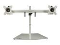 Startech Dual Monitor Stand, Ergonomic Free Standing Dual Monitor Desktop Stand for two 24" VESA Mount Displays, Synchronized Height Adjustable, Double Monitor Pole Mount, Silver