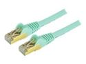 Startech 6ft CAT6A Ethernet Cable, 10 Gigabit Shielded Snagless RJ45 100W PoE Patch Cord, CAT 6A 10GbE STP Network Cable w/Strain Relief, Aqua, UL Certified Wiring/TIA