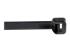 Startech 10"(25cm) Cable Ties, 1/8"(4mm) wide, 2-5/8"(68mm) Bundle Diameter, 50lb(22kg) Tensile Strength, Nylon Self Locking Zip Ties w/ Curved Tip, 94V-2/UL Listed, 100 Pack, Black - Close up