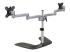 Startech Dual Monitor Stand, Ergonomic Desktop Monitor Stand for up to 32" VESA Displays, Free-Standing Articulating Universal Computer Monitor Mount, Adjustable Height, Silver - Back