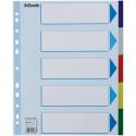 Faneblade PP A4 maxi 5-delt farvede faner