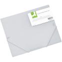 Elastikmappe Folio Q-Connect Transp PP m/3 klapper Klar