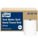 Tork Håndklæderulle Tork Premium Soft H1 Matic 2-lags hvid Krt/6