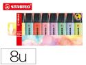 158226 - Surligneur stabilo boss original pastel encre base    eau pointe biseautee largeur  trace 2/5mm pochette 8 unites