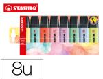 STABILO 158226 - Surligneur stabilo boss original pastel encre base    eau pointe biseautee largeur  trace 2/5mm pochette 8 unites