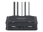 StarTech.com 2-Port USB-C Cable KVM Switch, 4K 60Hz DisplayPort Output, Compact KVM with 4ft/1.2m USB Type-C/Audio Integrated Cables, Bus Powered