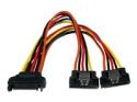 StarTech 6in Latching SATA Power Y Splitter Cable Adapter