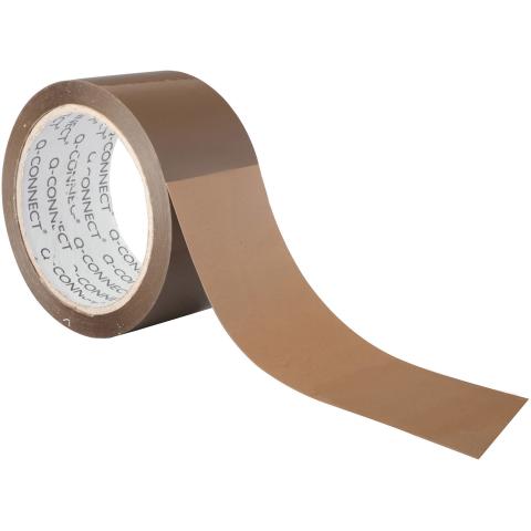 Q-connect pakketape 50mmx66m brun  - 
