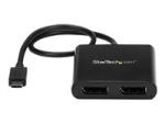 StarTech.com 2-Port Multi Monitor Adapter, USB-C to 2x DisplayPort 1.2 Video Splitter, USB Type-C to DP MST Hub, Dual 4K 30Hz or 1080p 60Hz, Compatible with Thunderbolt 3, Windows Only