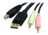 StarTech.com 6ft 4-in-1 USB DisplayPort® KVM Switch Cable w/ Audio & Microphone (DP4N1USB6) - Close up