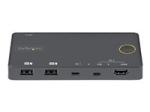 StarTech.com 2 Port Hybrid USB-A + HDMI & USB-C KVM Switch, Single 4K 60Hz HDMI 2.0 Monitor, Compact Desktop and/or Laptop HDMI KVM Switch, USB Bus Powered, Thunderbolt 3 Compatible