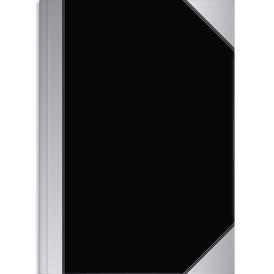 Rhino Kina notesbog 70g linjeret A4 sort/sølv 