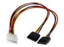 StarTech 12in LP4 to 2x SATA Power Y Cable Adapter