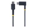 StarTech.com 1ft (30cm) USB C Charging Cable Right Angle, 60W PD 3A, Heavy Duty Fast Charge USB-C Cable, USB 2.0 Type-C, Durable and Rugged Aramid Fiber, S20/iPad/Pixel