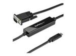StarTech.com 3ft (1m) USB C to VGA Cable, 1920x1200/1080p USB Type C to VGA Video Active Adapter Cable, Thunderbolt 3 Compatible, Laptop to VGA Monitor/Projector, DP Alt Mode HBR2 Cable